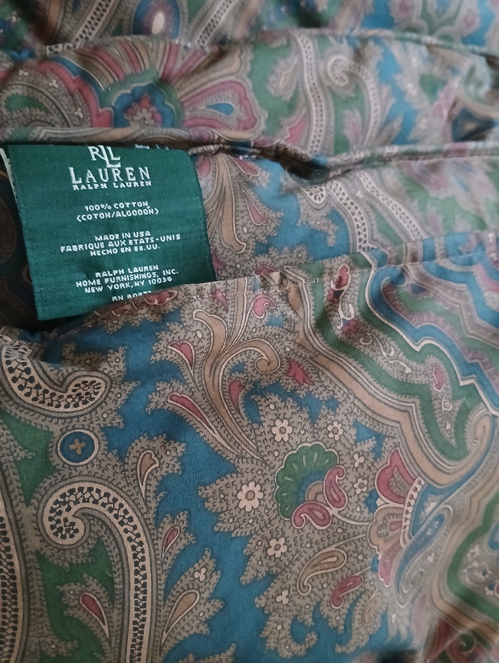 Ralph Lauren Elizabeth Brianna Paisley Comforter Sateen Full Queen Vintage USA